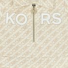 Girls Ivory & Beige Logo Dress, 1, hi-res