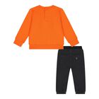 Baby Boys Orange & Black Tracksuit, 1, hi-res