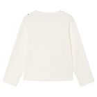 Girls Ivory Embroidered Floral Long Sleeve Top, 5, hi-res