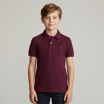 Boys Burgundy Logo Polo Shirt, 1 Boys Burgundy Logo Polo Shirt