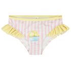 Girls White, Pink & Yellow Ice Cream Bikini, 2, hi-res