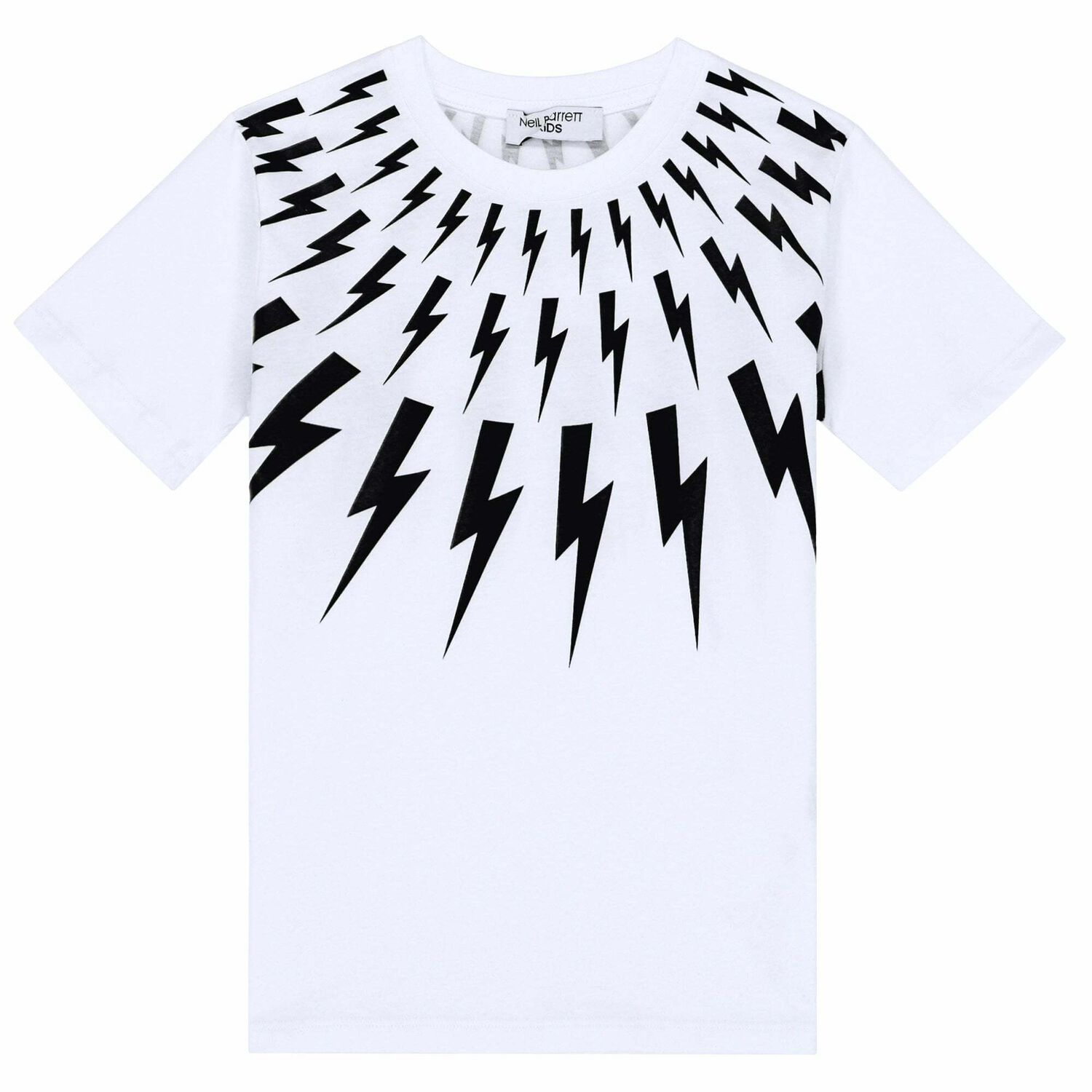 Neil Barrett Boys White Thunderbolt T-shirt | Junior Couture USA