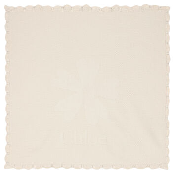 Baby Girls Ivory Logo Knitted Blanket