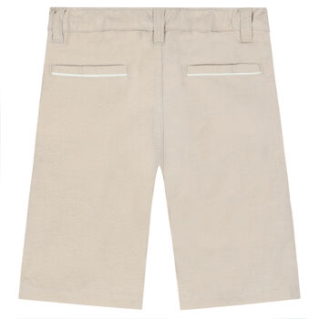 Boys Beige Logo Shorts