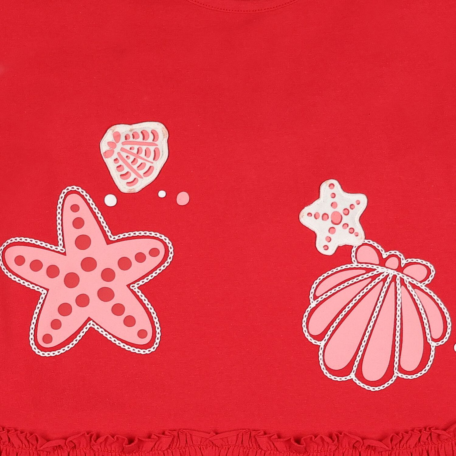 Younger Girls Red Shell Dress, 1, hi-res
