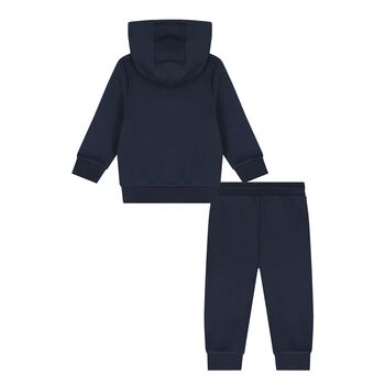 Younger Boys Mini Me Navy Blue Logo Tracksuit