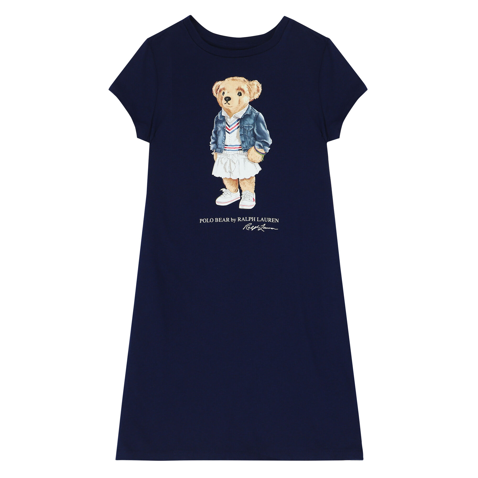 Ralph Lauren Older Girls Navy Bear Dress Junior Couture USA