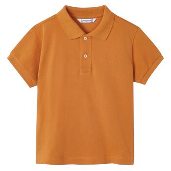 قميص أولاد بولو بالشعار باللون البيج