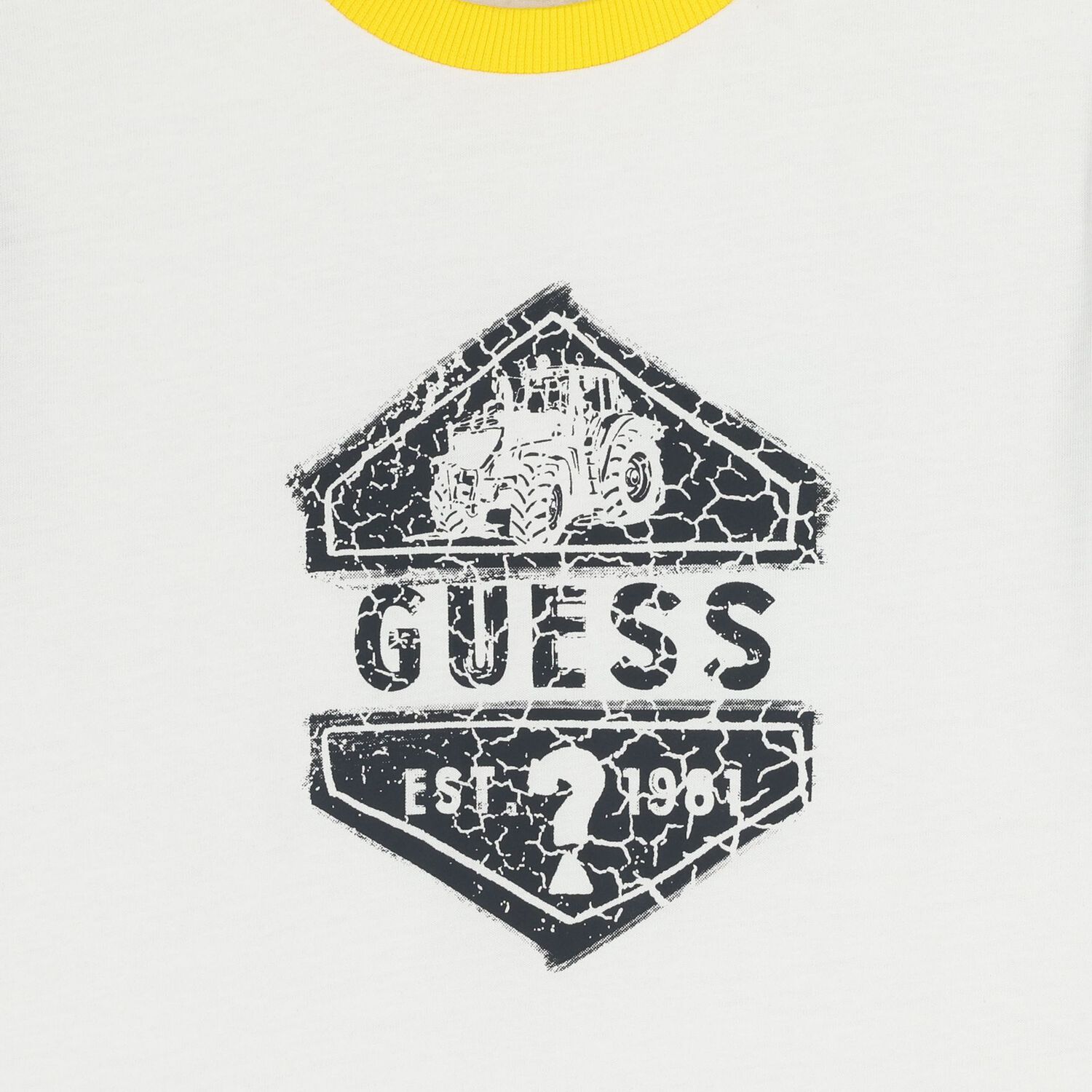 Boys White & Yellow Logo Shorts Set, 1, hi-res