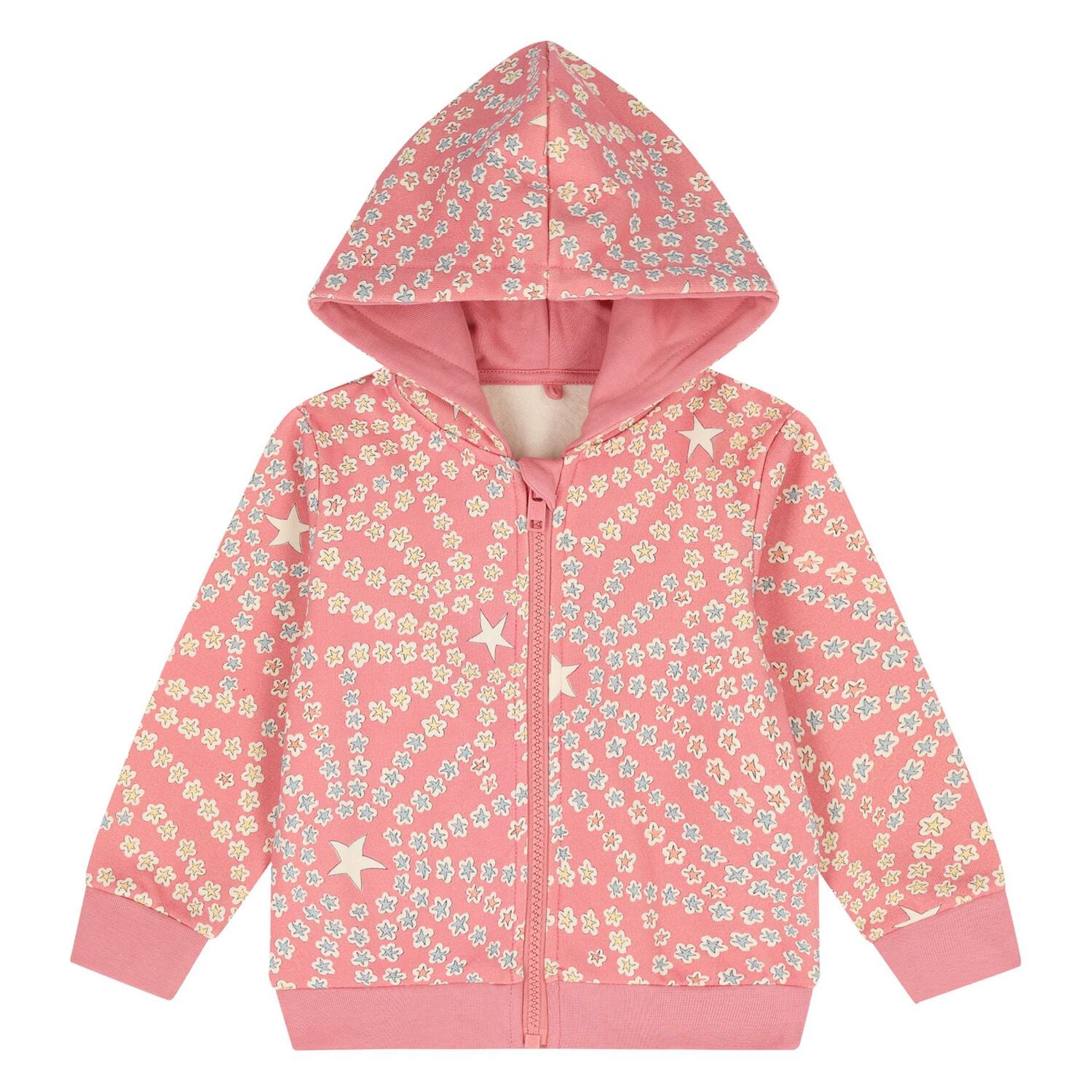 Younger Girls Pink Star Tracksuit, 1, hi-res