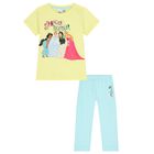 Girls Yellow & Blue Disney Princess Pyjamas, 1, hi-res