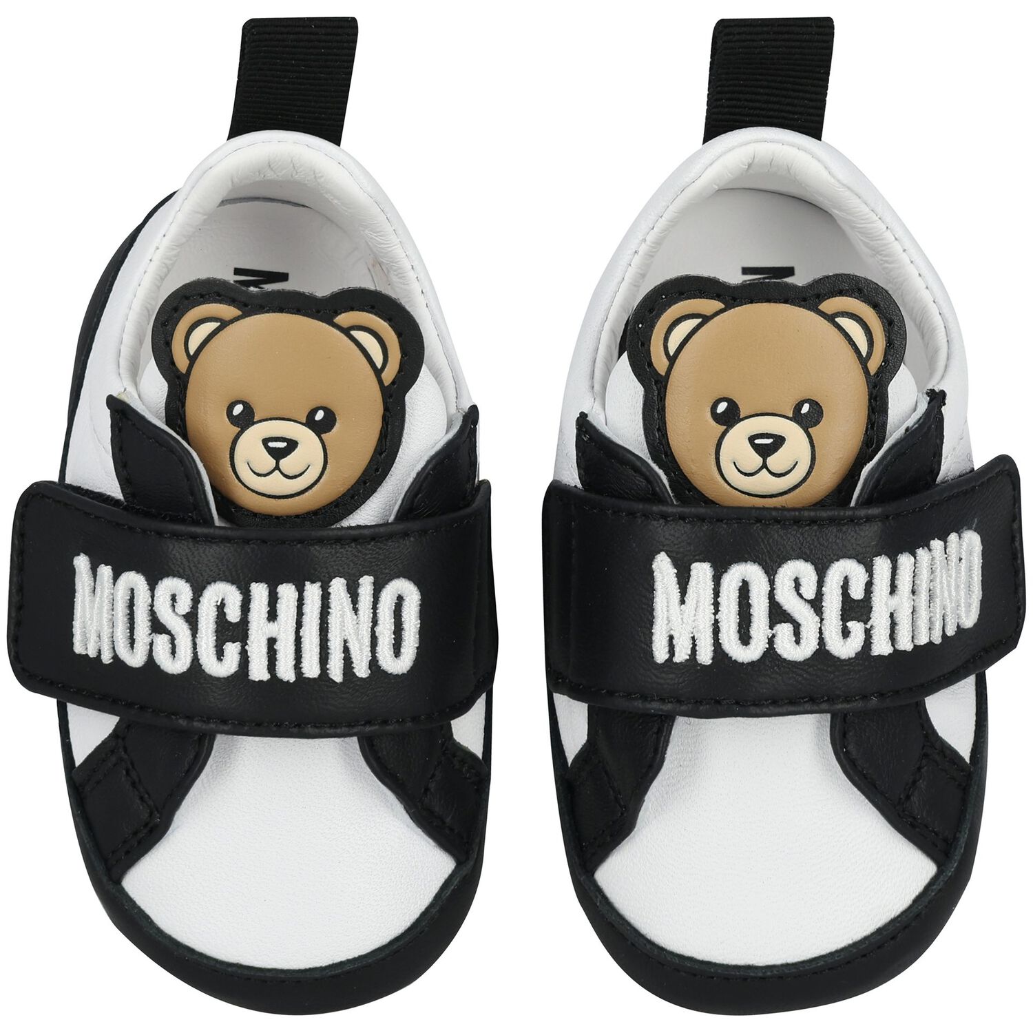 Baby Boys Black & White Teddy Bear Pre Walker Shoes, 1, hi-res