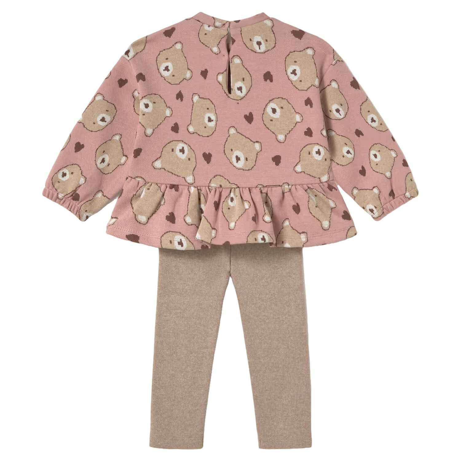 Younger Girls Pink & Beige Leggings Set, 1, hi-res