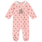 Baby Girls Pink Bear Babygrow, 1, hi-res