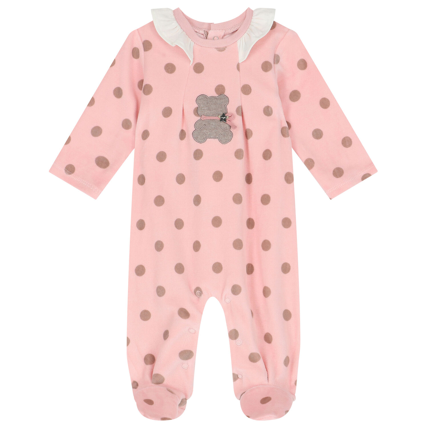 Baby Girls Pink Bear Babygrow, 1, hi-res image number null