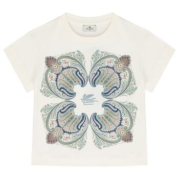 Girls Ivory Botanical Toile T-Shirt             