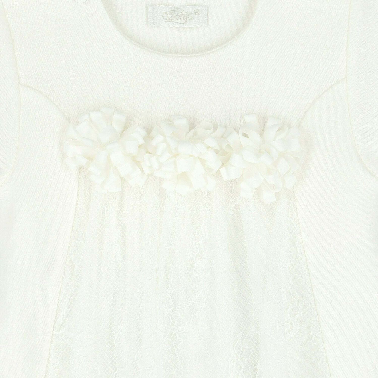 Baby Girls Ivory Dress, 1, hi-res