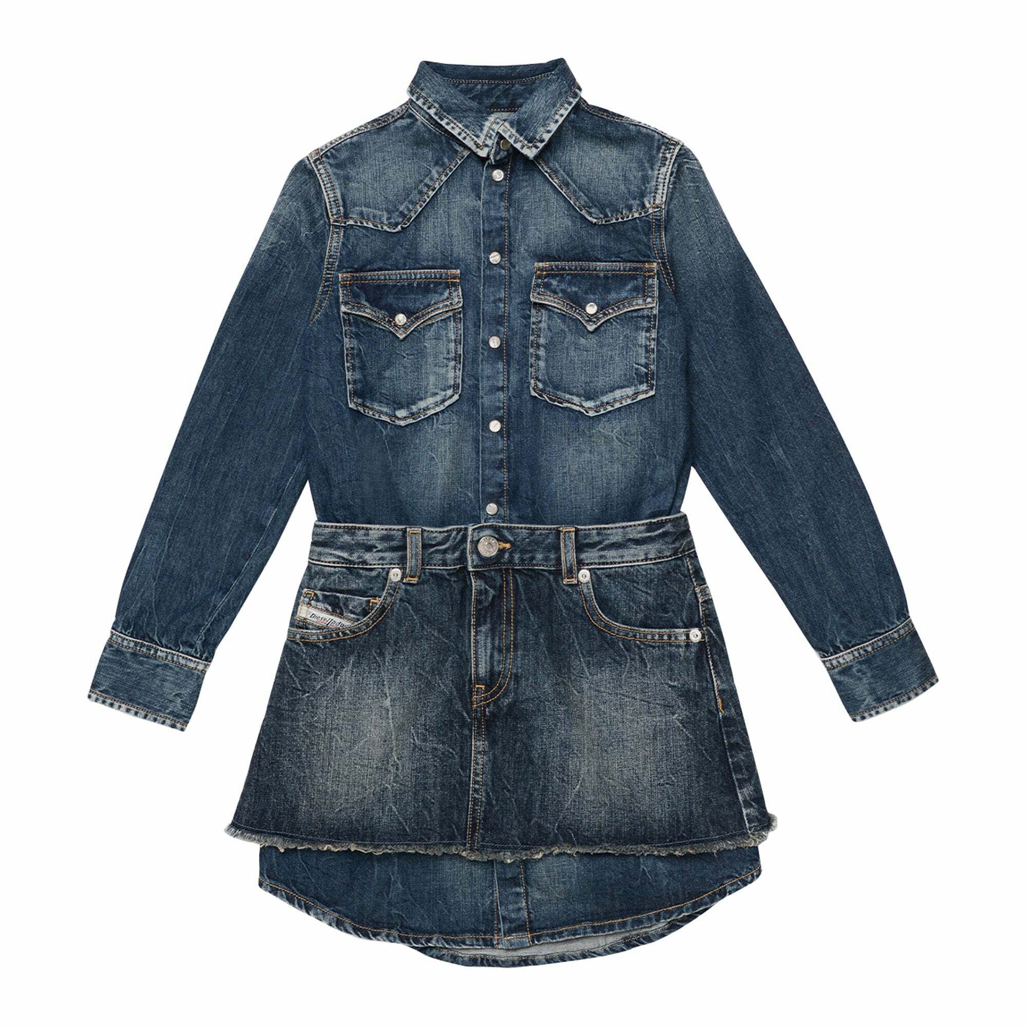 Girls blue denim dress clearance
