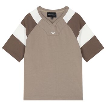 Boys Beige Logo T-Shirt