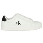 White & Black Logo Trainers, 2, hi-res