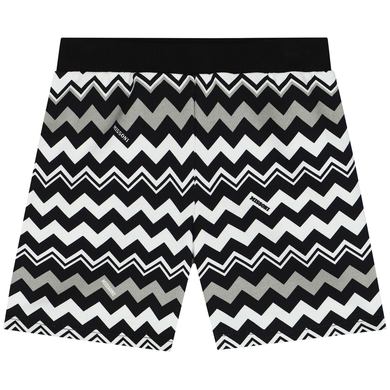 Younger Boys Black & White Zigzag Shorts, 1, hi-res image number null