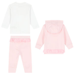Baby Girls Pink & White 3-Piece Tracksuit