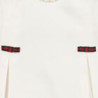 Younger Girls Ivory Web Stripe Bow Dress, 1, hi-res