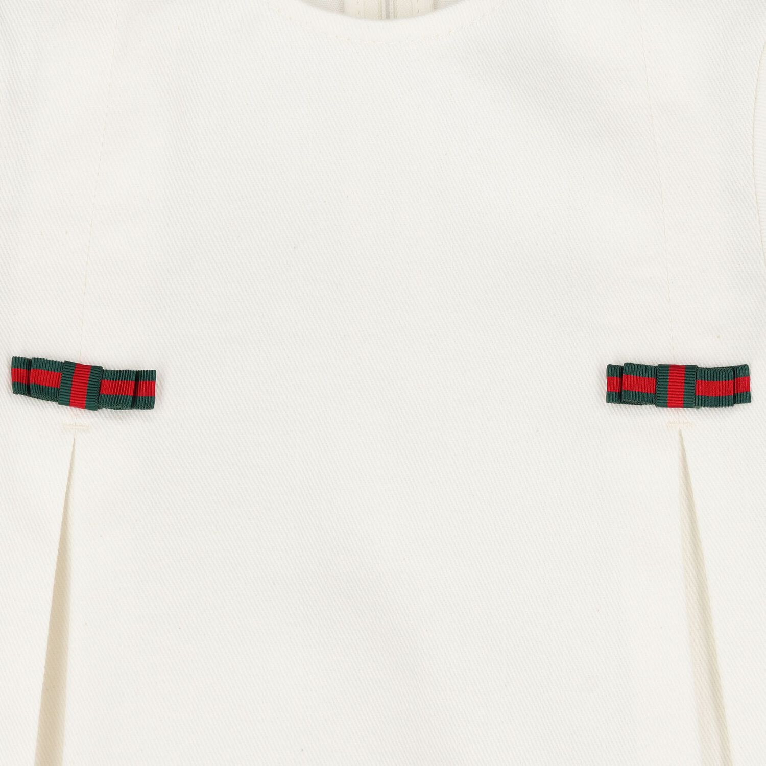 Younger Girls Ivory Web Stripe Bow Dress, 1, hi-res