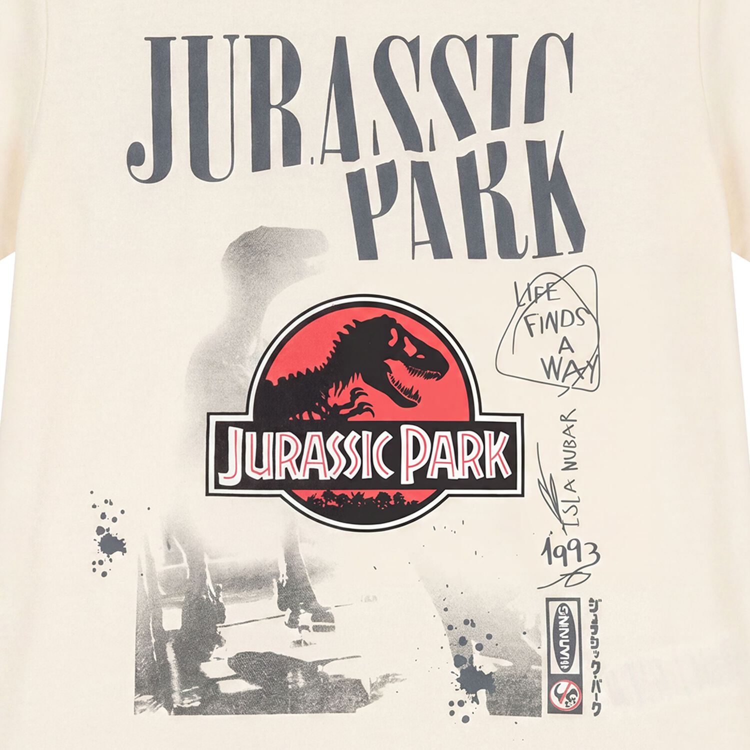 Boys Beige Jurassic T-Shirt, 1, hi-res