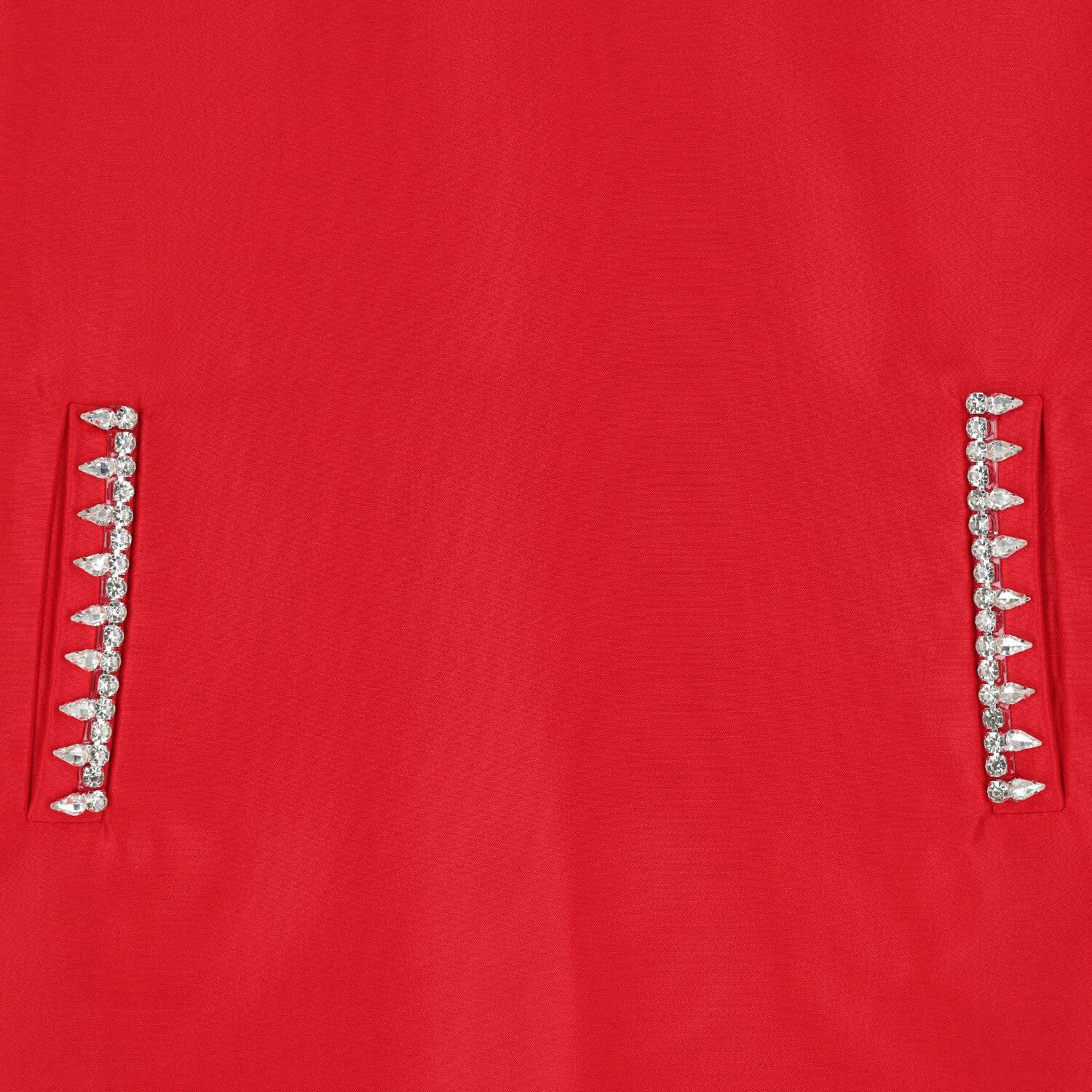 Girls Red Crystal Embellished Dress, 1, hi-res