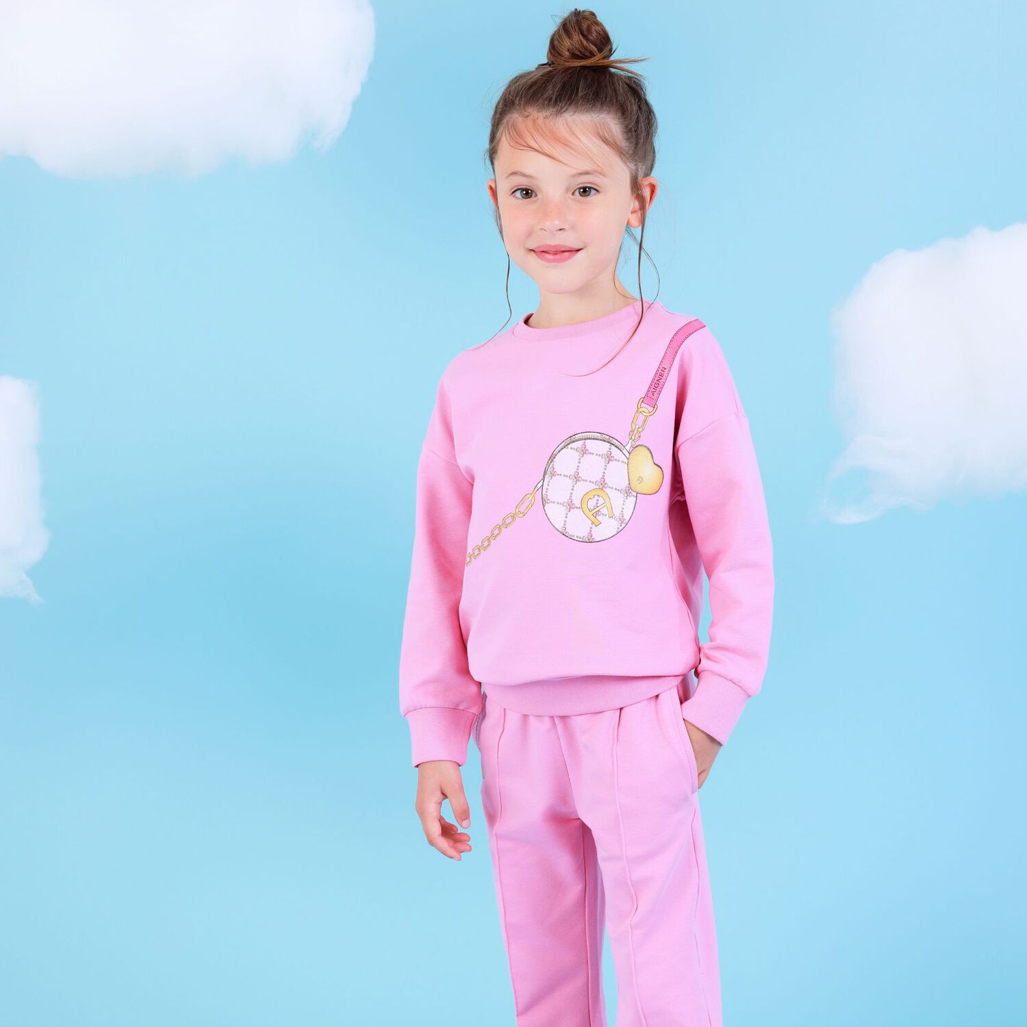 بنطلون بنات رياضي باللون الوردي, 1, hi-res