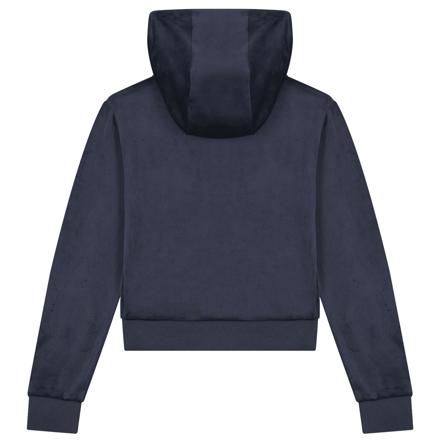 Girls Navy Blue Crystal Embellished Diamant&eacute; Logo Hooded Zip Up Top, 1, hi-res