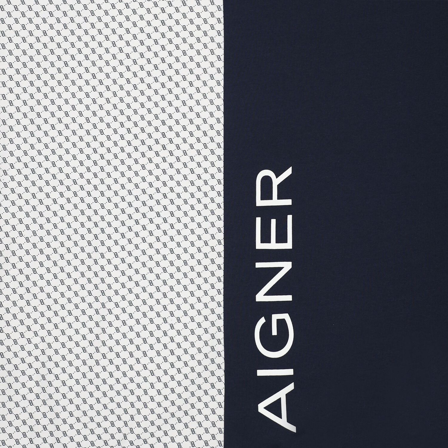 Baby Boys White & Navy Blue Logo Blanket, 2, hi-res