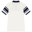 Boys White & Navy Blue Logo Polo Shirt, 1, hi-res