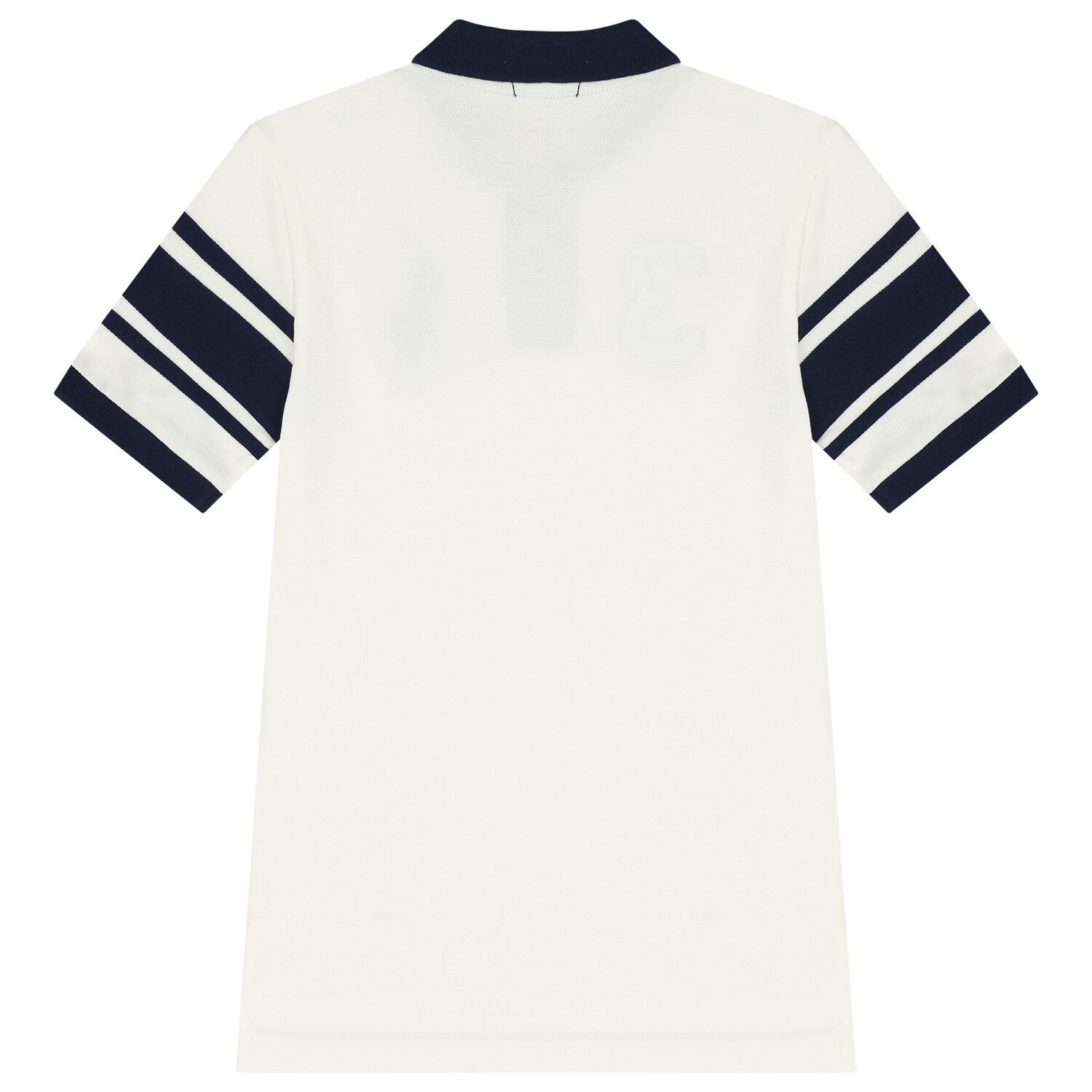 Boys White & Navy Blue Logo Polo Shirt, 1, hi-res