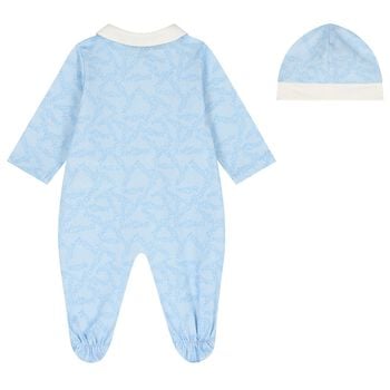 Baby Boys Blue Logo Babygrow Gift set