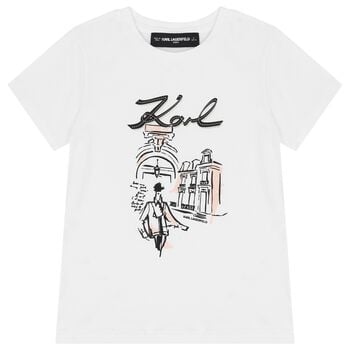 Mini Me Girls White Logo T-Shirt