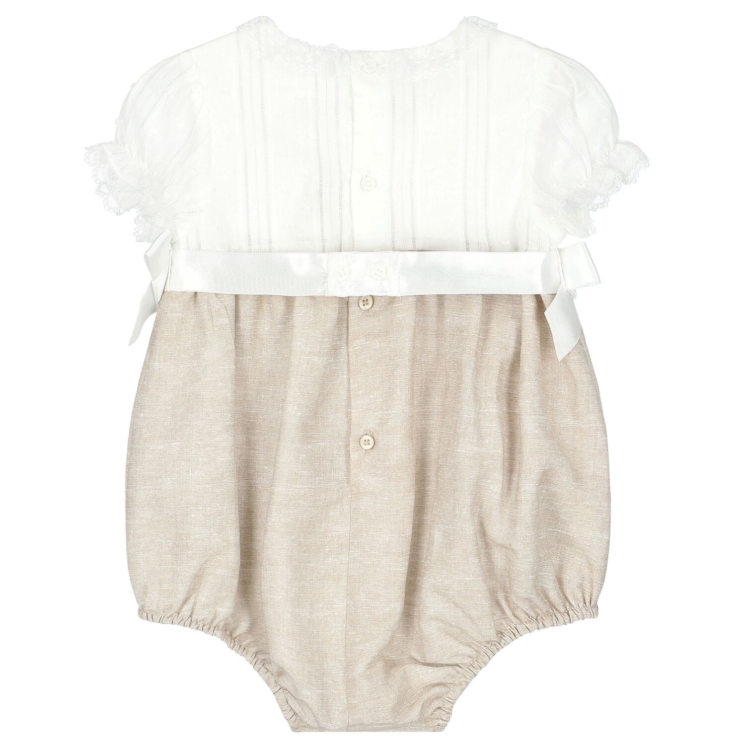 Baby Girls Ivory & Beige Romper, 1, hi-res image number null