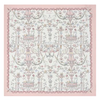 Ivory & Pink Toile de Jouy Swaddle Carré Blanket