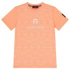 Boys Orange Logo T-Shirt, 4, hi-res