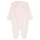Baby Girls Pink Wings Velour Babygrow, 2, hi-res