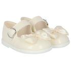 Baby Girls Ivory Leather Pre Walker Shoes, 2, hi-res