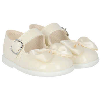 Baby Girls Ivory Leather Pre Walker Shoes