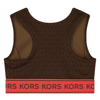 Girls Brown Logo Bra Top