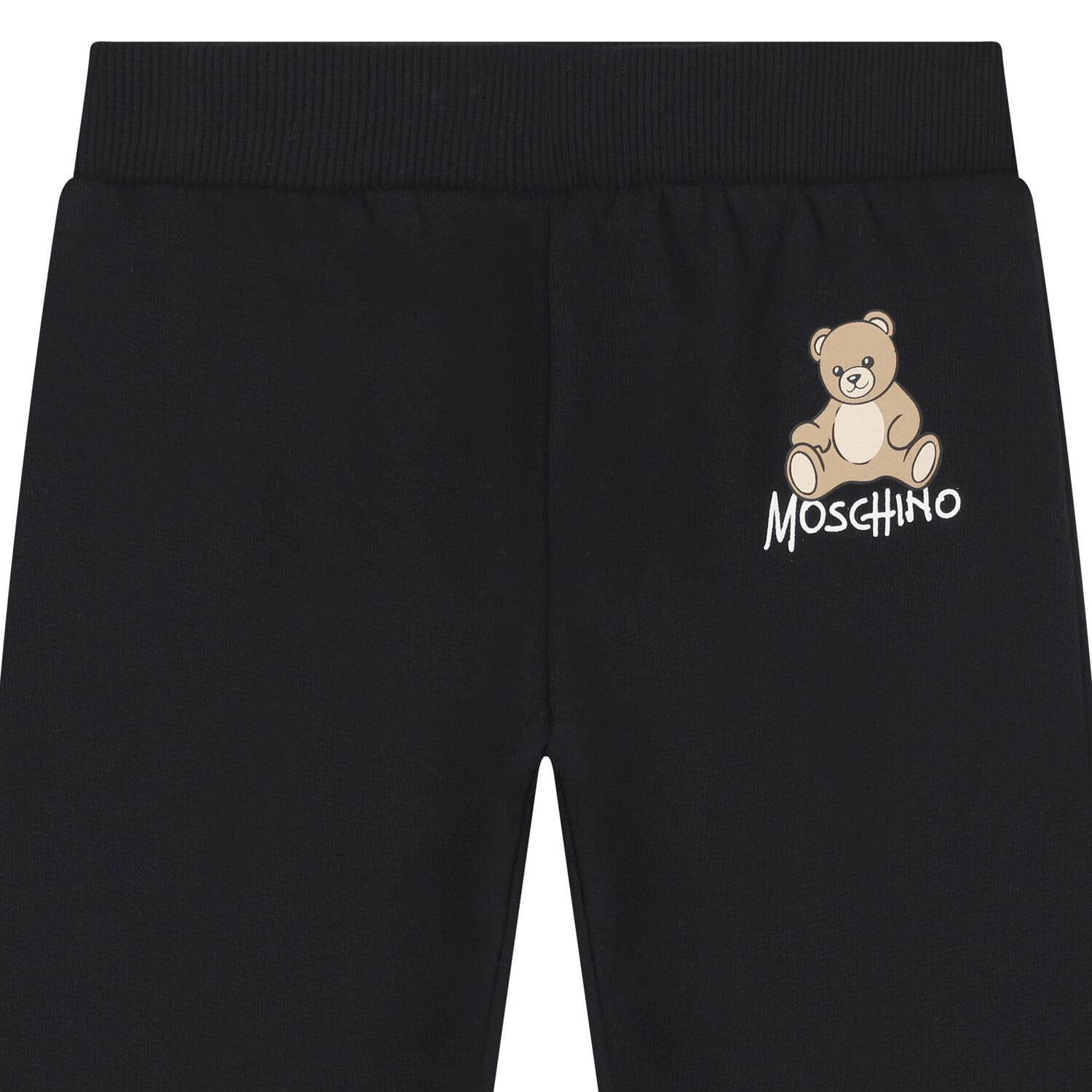 Younger Black Teddy Bear Logo Joggers, 1, hi-res
