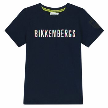 Boys Navy Holographic Logo T-shirt