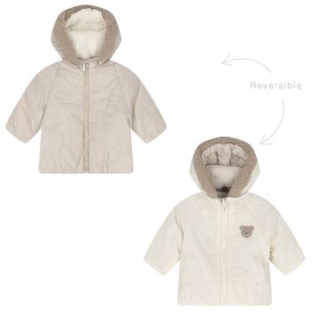 Baby Boys Beige & Ivory Reversible Coat