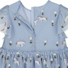 Younger Girls Blue Horse Tulle Dress, 1, hi-res