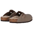 Girls Beige Logo Leather Clog , 1, hi-res