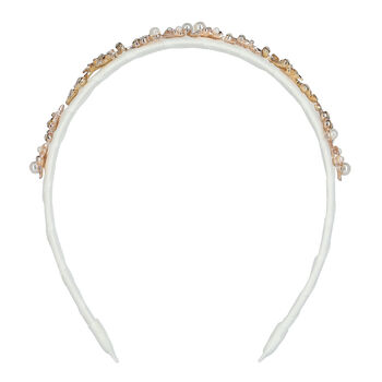 Girls White Embellished Hairband